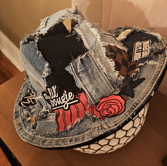 Patchwork Denim Bucket Hat main image 4